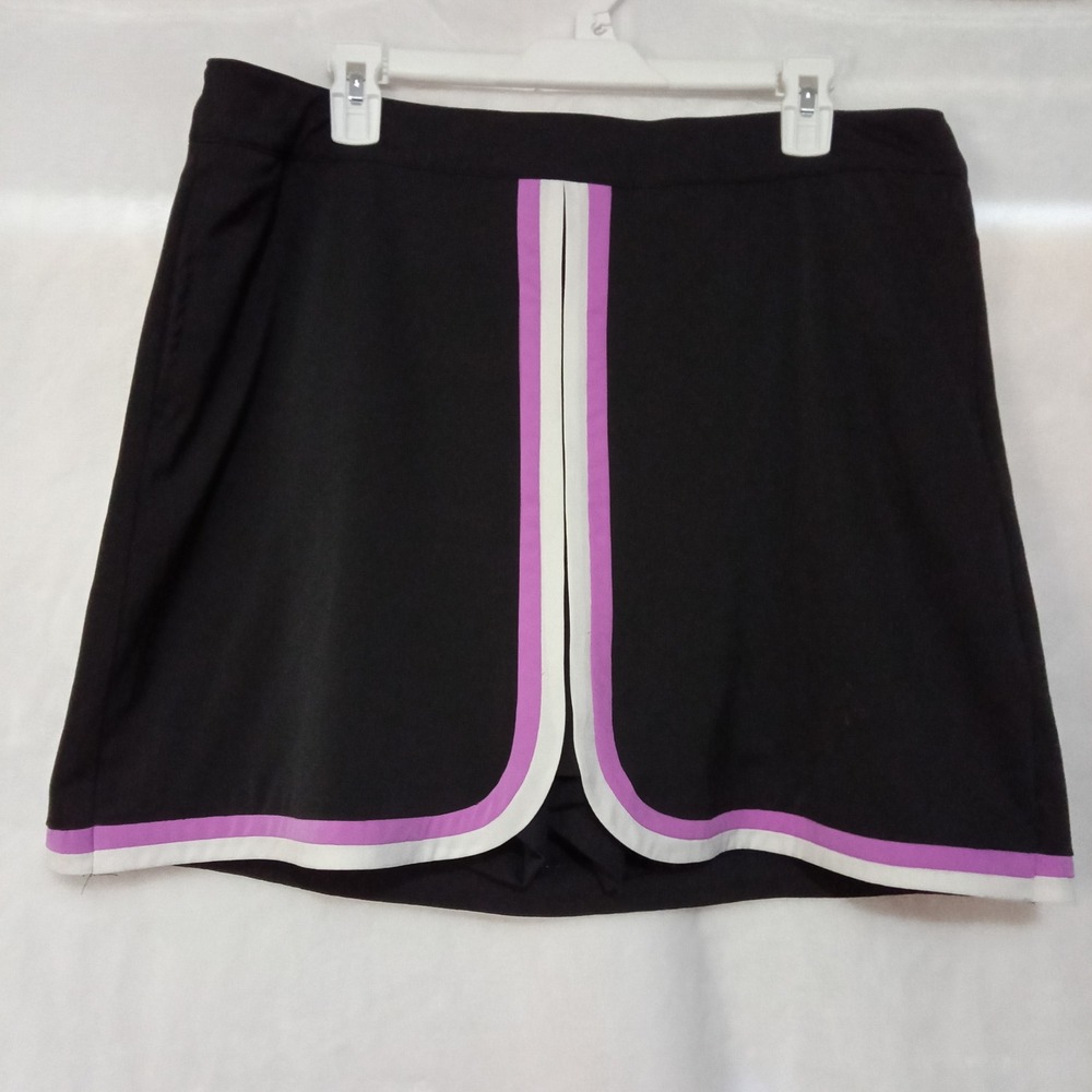 Lady Hagen Womens Black Purple White Trim Golf Skort Size 14 Activewear Skirt